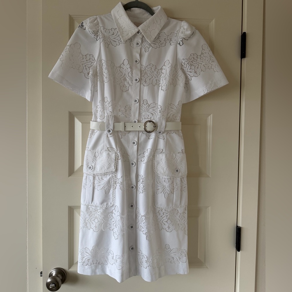 Rachel Parcell White Lace Midi Dress